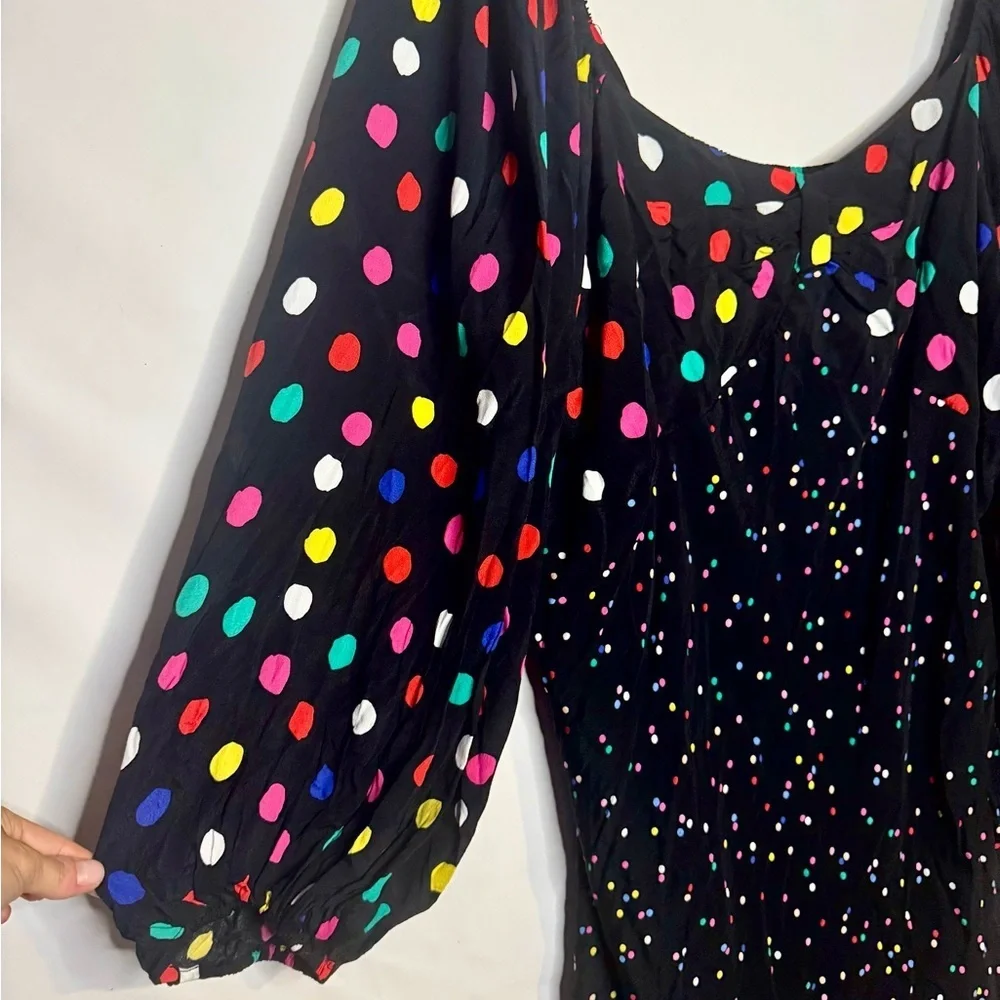 RIXO X Target Black Colorful Polka Dot Flirty Swing Dress NWT Size 24W/26W - Picture 5 of 7